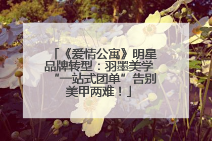 《爱情公寓》明星品牌转型：羽墨美学“一站式团单”告别美甲两难！