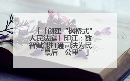 「创建“枫桥式”人民法庭」印江：数智赋能打通司法为民“最后一公里”