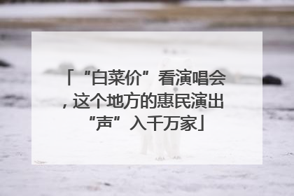 “白菜价”看演唱会，这个地方的惠民演出“声”入千万家