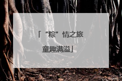 “粽”情之旅 童趣满溢