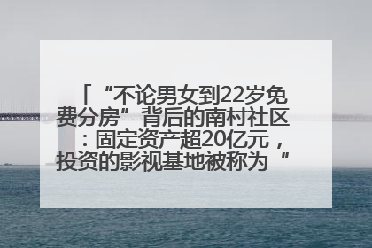 “不论男女到22岁免费分房”背后的南村社区：固定资产超20亿元，投资的影视基地被称为“山村好莱坞”