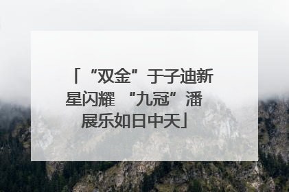 “双金”于子迪新星闪耀 “九冠”潘展乐如日中天