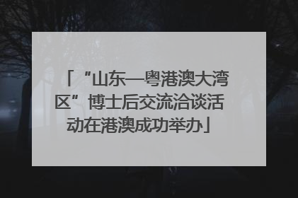 “山东—粤港澳大湾区”博士后交流洽谈活动在港澳成功举办