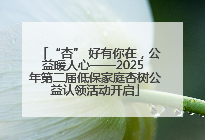 “杏” 好有你在，公益暖人心——2025 年第二届低保家庭杏树公益认领活动开启