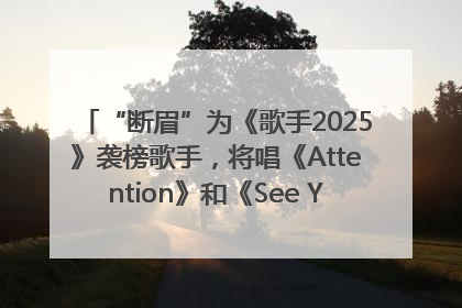 “断眉”为《歌手2025》袭榜歌手，将唱《Attention》和《See You Again》