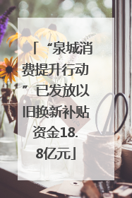 “泉城消费提升行动”已发放以旧换新补贴资金18.8亿元