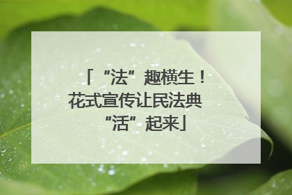 “法”趣横生！花式宣传让民法典“活”起来