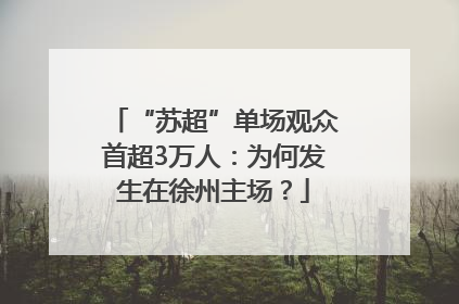“苏超”单场观众首超3万人：为何发生在徐州主场？
