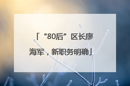 “80后”区长廖海军，新职务明确