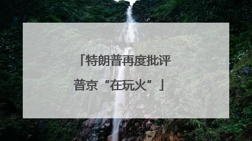 特朗普再度批评普京“在玩火”