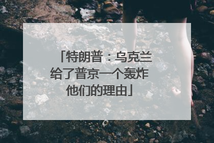 特朗普：乌克兰给了普京一个轰炸他们的理由