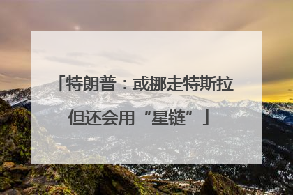 特朗普：或挪走特斯拉 但还会用“星链”