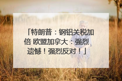 特朗普：钢铝关税加倍 欧盟加拿大：强烈遗憾！强烈反对！