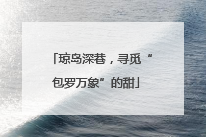 琼岛深巷，寻觅“包罗万象”的甜