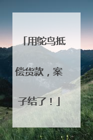 用鸵鸟抵偿货款，案子结了！