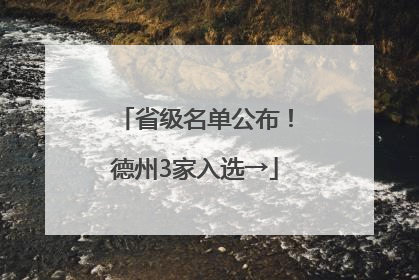 省级名单公布！德州3家入选→