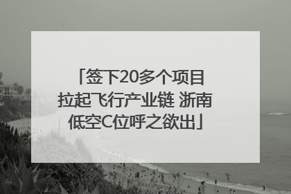 签下20多个项目 拉起飞行产业链 浙南低空C位呼之欲出