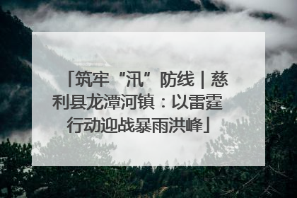 筑牢“汛”防线｜慈利县龙潭河镇：以雷霆行动迎战暴雨洪峰