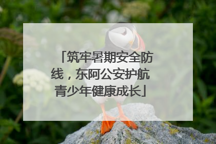 筑牢暑期安全防线，东阿公安护航青少年健康成长