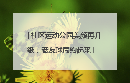 社区运动公园美颜再升级，老友球局约起来