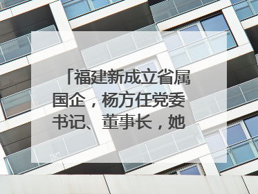 福建新成立省属国企，杨方任党委书记、董事长，她曾任宁德市委副书记｜张田怡已任县委副书记、县政府党组书记