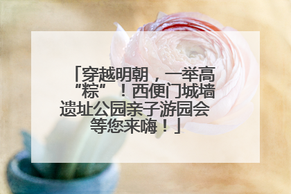 穿越明朝，一举高“粽”！西便门城墙遗址公园亲子游园会等您来嗨！