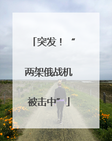 突发！“两架俄战机被击中”