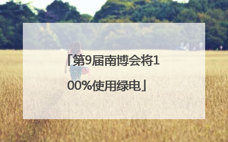 第9届南博会将100%使用绿电