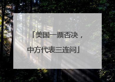 美国一票否决，中方代表三连问
