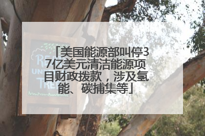 美国能源部叫停37亿美元清洁能源项目财政拨款，涉及氢能、碳捕集等