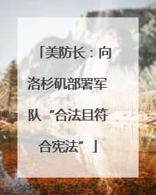 美防长：向洛杉矶部署军队“合法且符合宪法”