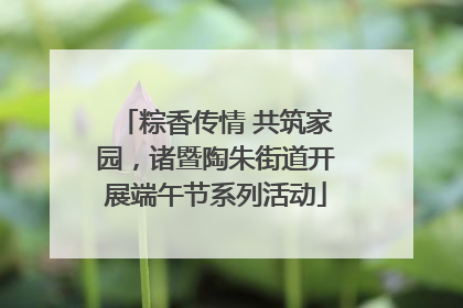 粽香传情 共筑家园，诸暨陶朱街道开展端午节系列活动