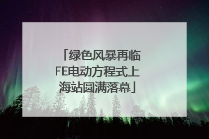 绿色风暴再临 FE电动方程式上海站圆满落幕