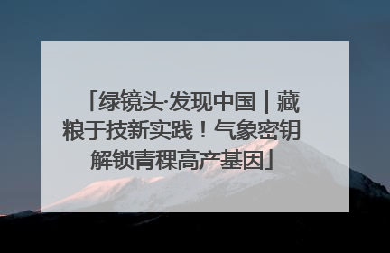 绿镜头·发现中国｜藏粮于技新实践！气象密钥解锁青稞高产基因