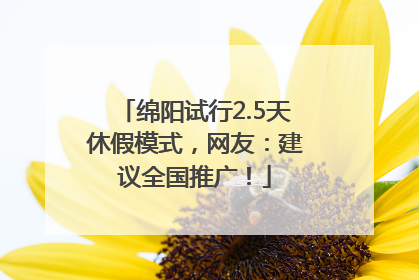 绵阳试行2.5天休假模式，网友：建议全国推广！