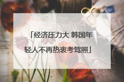 经济压力大 韩国年轻人不再热衷考驾照