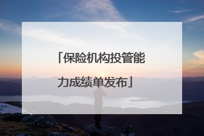保险机构投管能力成绩单发布