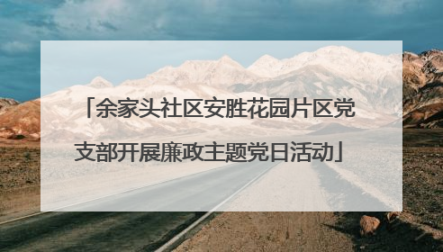 余家头社区安胜花园片区党支部开展廉政主题党日活动