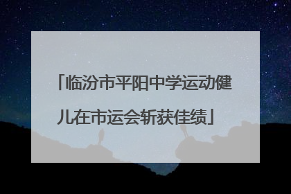 临汾市平阳中学运动健儿在市运会斩获佳绩