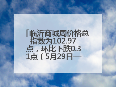 临沂商城周价格总指数为102.97点，环比下跌0.31点（5月29日—6月4日）