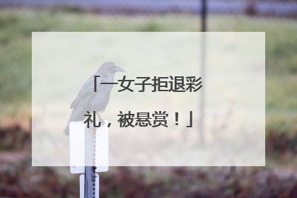 一女子拒退彩礼，被悬赏！