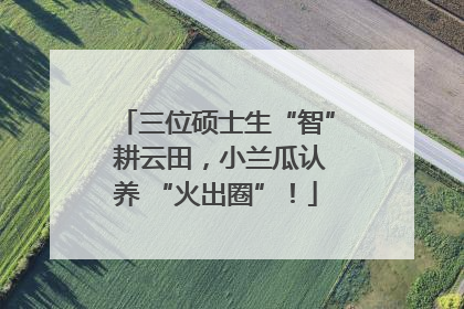 三位硕士生“智” 耕云田，小兰瓜认养 “火出圈”！