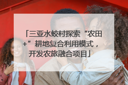 三亚水蛟村探索“农田+”耕地复合利用模式，开发农旅融合项目