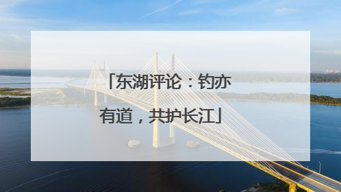 东湖评论：钓亦有道，共护长江