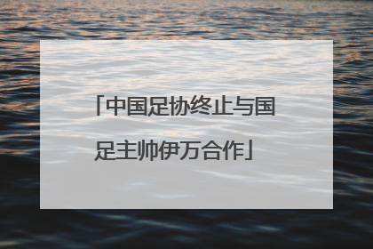 中国足协终止与国足主帅伊万合作
