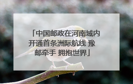 中国邮政在河南域内开通首条洲际航线 豫邮牵手 拥抱世界