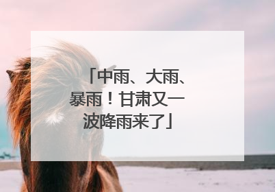 中雨、大雨、暴雨！甘肃又一波降雨来了