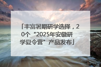 丰富暑期研学选择，20个“2025年安徽研学夏令营”产品发布