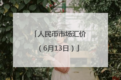 人民币市场汇价（6月13日）