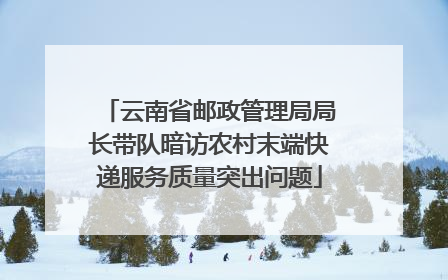 云南省邮政管理局局长带队暗访农村末端快递服务质量突出问题